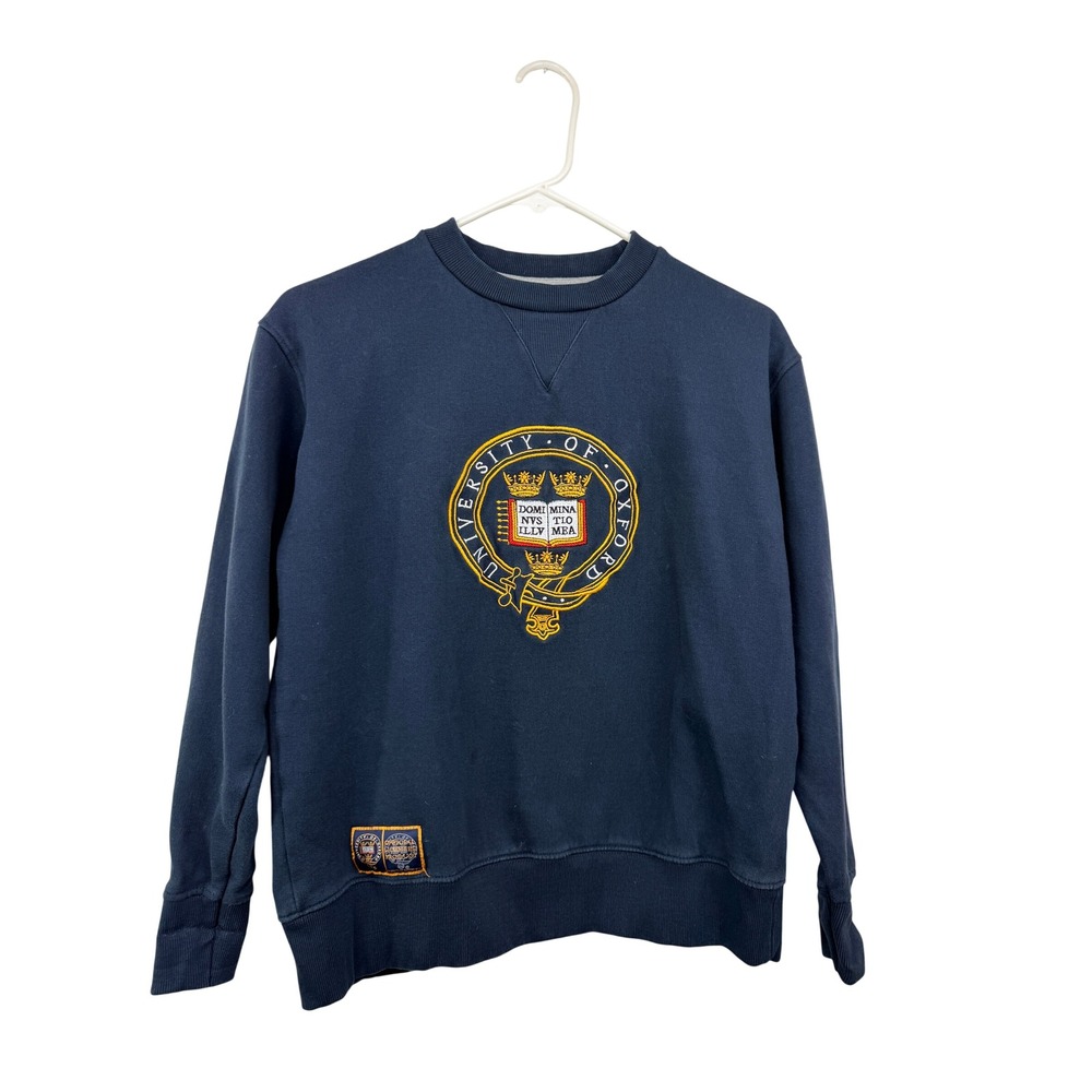 University of Oxford Navy Blue Embroidered Crest Crewneck Sweatshirt XS